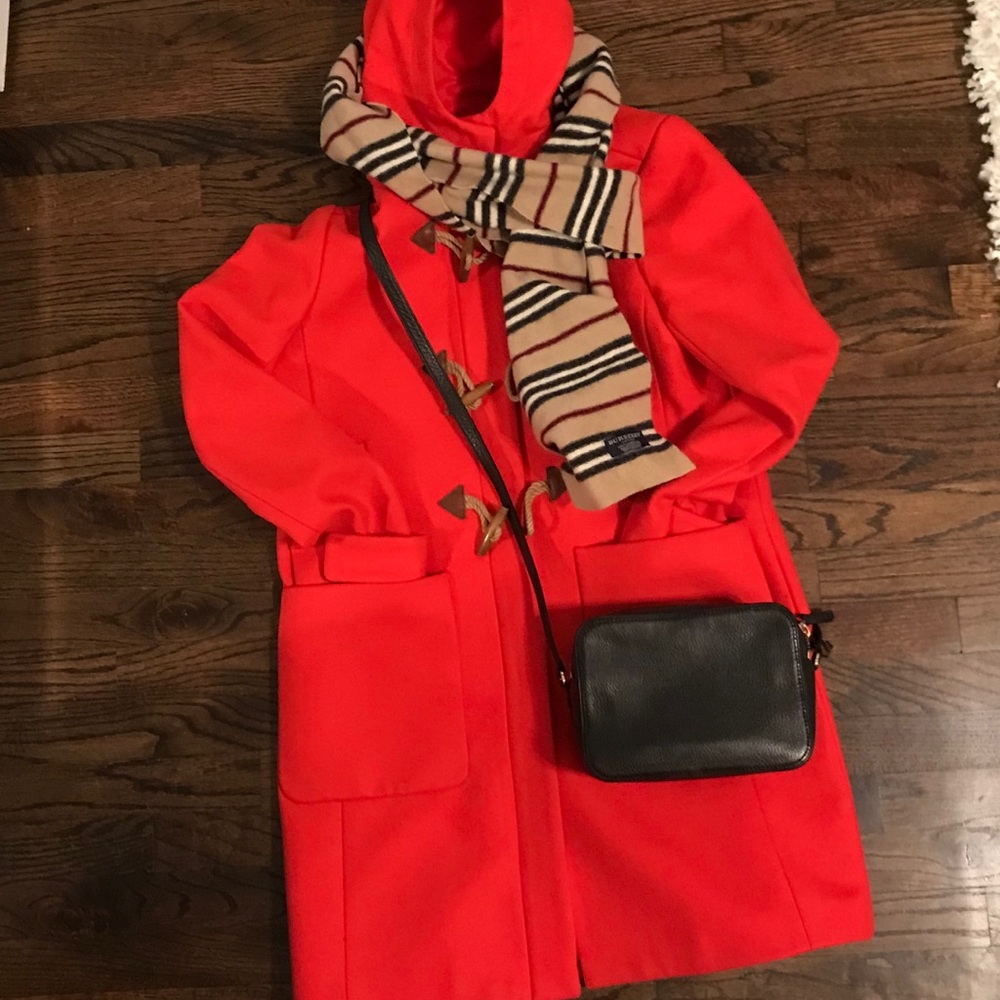 J.Crew Convertible Toggle Coat Orange/Red 10/12